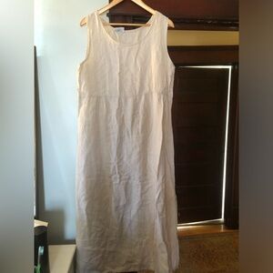 So Loose Lights Beige Sleeveless Linen Maxi Dress